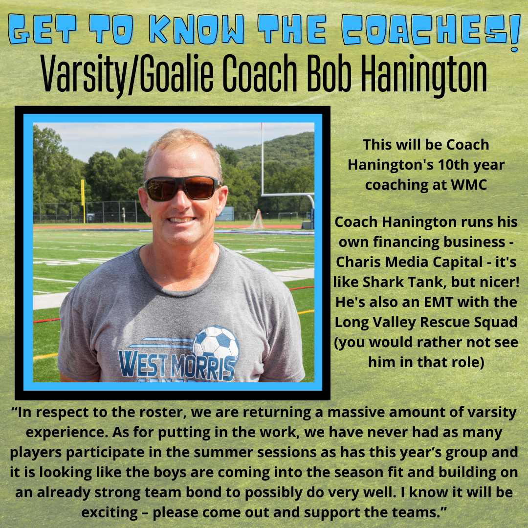 WMC Varsity/Goalkeeper Coach Bob Hannington